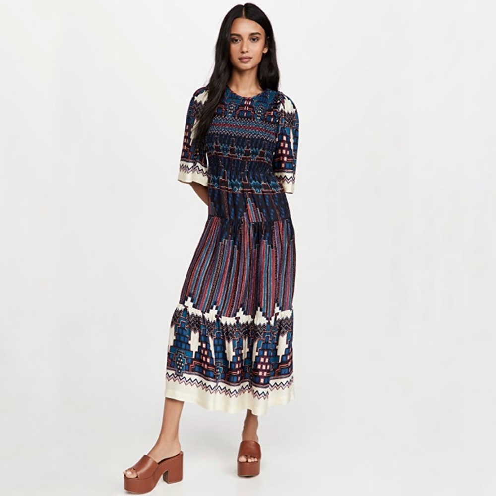 ba&sh Blue Multi Printed Maxi Dress - Picture 2 of 12